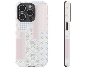Custodia per telefono trapuntata in pizzo Shabby Chic per iPhone 17 16 15 14 13 12 11 Samsung Galaxy Google Pixel