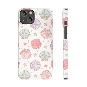 Seashell Phone Case Summer Shells Phone Case Slim Phone Case for iPhone 7 8 Plus XR Xs Max 11 12 13 14 15 Pro Max Mini