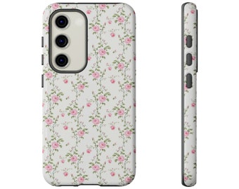 Rose Vine Phone Case Spring Floral Tough Phone Cases for iPhones and Samsung Phones