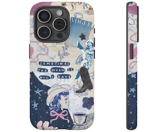 Aesthetic Cowgirl Collage Phone Case Preppy Cute Tough Phone Case for iPhone 17 16 15 14 13 12 11 Pro Max 8 Plus X, Samsung Galaxy