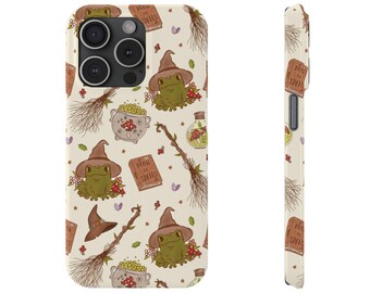 Fall Halloween Phone Case Witchy Frog Cottagecore Slim Phone Case for iPhone 7 8 Plus XR Xs Max 11 12 13 14 15 Pro Max Mini