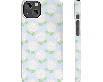 Funda de teléfono floral Funda de teléfono de hortensia estética Funda de teléfono delgada para 7 8 Plus XR Xs Max 11 12 13 14 Pro Max Mini