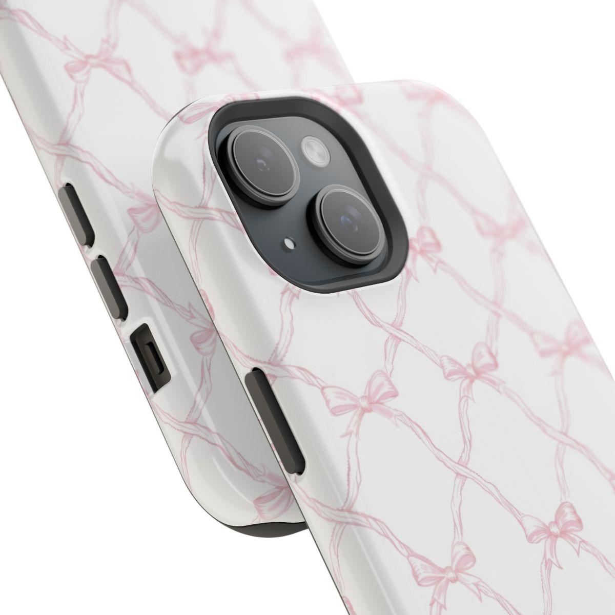 iPhone・スマホケース Pleated Ribbon Phone Case Magsafe Shabby Chic Bow Phone Case Bows Magsafe Tough Phone Case for