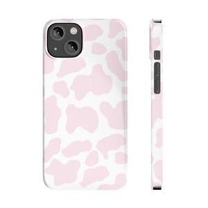 Cow Print Phone Case Cute Baby Pink Cow Print Slim Phone Case for iPhone 7 8 Plus XR Xs Max 11 12 13 14 15 Pro Max Mini
