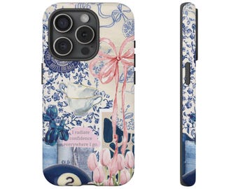 Funda para teléfono con collage estético y coqueto, funda resistente con collage preppy y bonito para iPhone 17, 16, 15, 14, 13, 12, 11 Pro Max Plus y Samsung Galaxy
