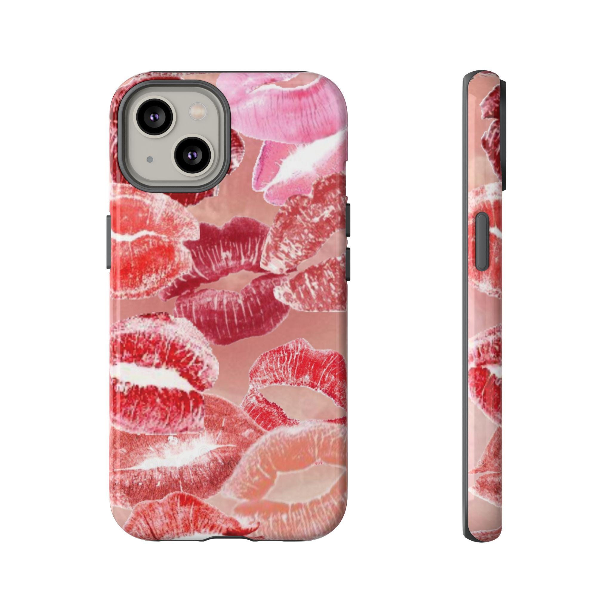 キスマーク スマホケース レッドリップ キス リップスティック タフ