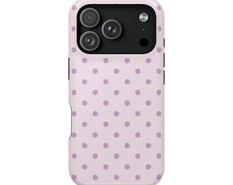 Funda MagSafe con lunares lavanda para iPhone 13, 14, 15, 16 y 17 Pro Max, Mini Plus