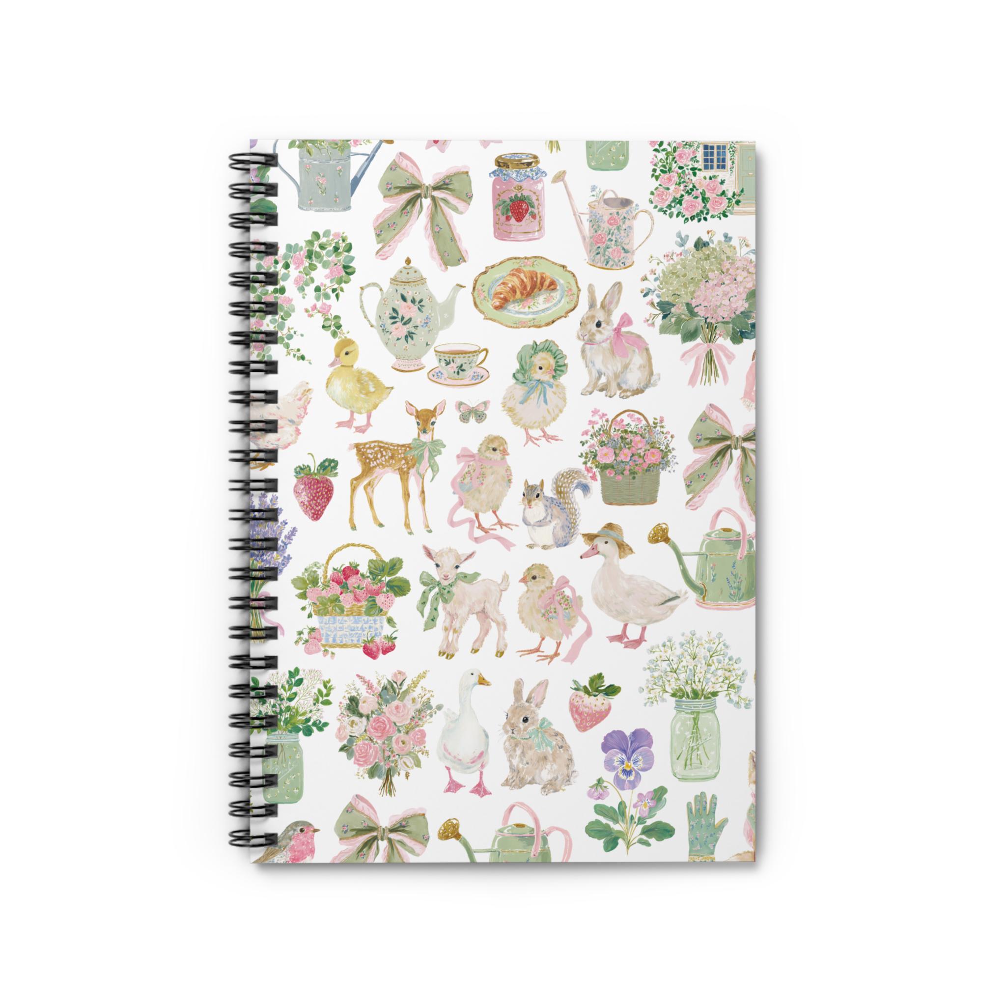 Cottage Garden Spiral Notebook - Ruled Line - Etsy
