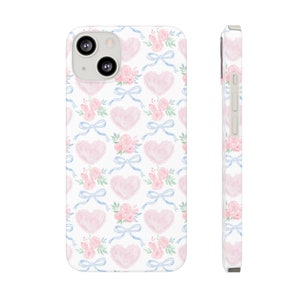 Heart Bow Phone Case Preppy Phone Case Slim Phone Case for for iPhone 7 8 Plus XR Xs Max 11 12 13 14 15 Pro Max Mini image 6