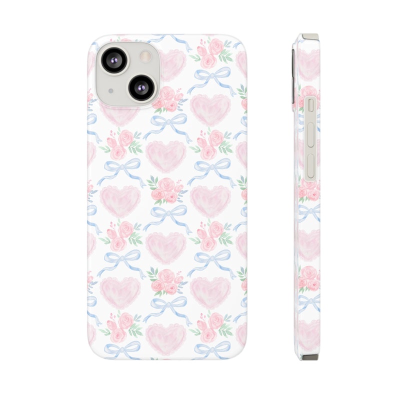 Heart Bow Phone Case Preppy Phone Case Slim Phone Case for for iPhone 7 8 Plus XR Xs Max 11 12 13 14 15 Pro Max Mini image 6