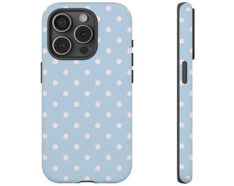 Custodia per telefono a pois blu per iPhone 17 16 15 14 13 12 11 Samsung Galaxy Google Pixel