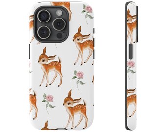 Rose Deer Phone Case for iPhone 17 16 15 14 13 12 11 pro max Samsung Galaxy Google Pixel