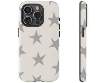 Gray Star Phone Case for iPhone 17 16 15 14 13 12 11, Samsung Galaxy and Google Pixel