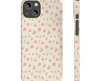 Floral Phone Case Aesthetic Floral Vintage Spring Floral Slim Phone Case for iPhone 7 8 Plus XR Xs Max 11 12 13 14 15 Pro Max Mini