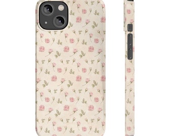 Coque de téléphone florale Esthétique Floral vintage Printemps Floral Slim Coque de téléphone pour iPhone 7 8 Plus XR Xs Max 11 12 13 14 15 Pro Max Mini