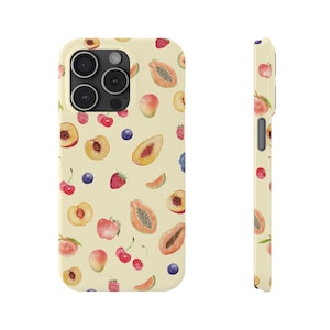 Fruit Fruit Phone Case Summer Fruits Berries Slim Phone Case for iPhone 7 8 Plus XR Xs Max 11 12 13 14 15 Pro Max Mini