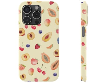Fruit Fruit Phone Case Summer Fruits Berries Slim Phone Case for iPhone 7 8 Plus XR Xs Max 11 12 13 14 15 Pro Max Mini