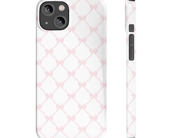 Bow Phone Case Pink Coquette Phone Case Slim Phone Case for iPhone 7 8 Plus XR Xs Max 11 12 13 14 15 Pro Max Mini SweetCase