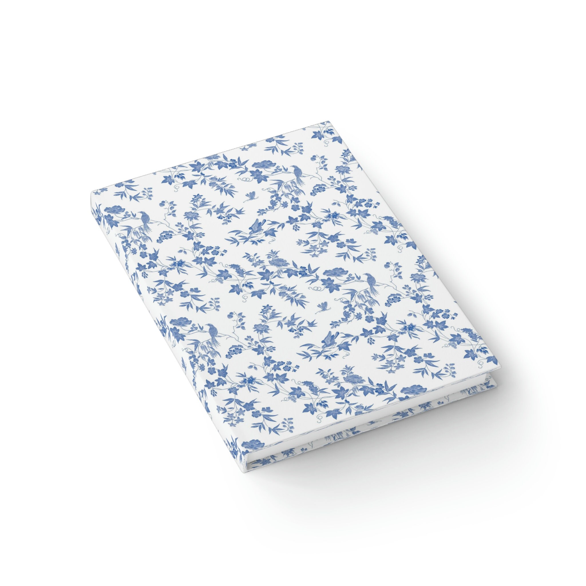 Vintage Blue White Floral Journal Flower Notebook - Ruled Line - Etsy