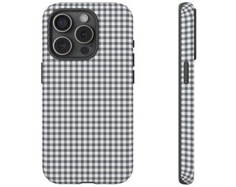 Black Gingham Phone Case for iPhone 18 17 16 15 14 13 12 11 Samsung Galaxy Google pixel