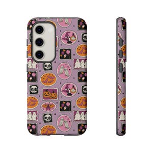 Purple Halloween Phone Case Halloween Ghost Skeleton Tough Phone Case for iPhone, Samsung Galaxy and Google Pixel