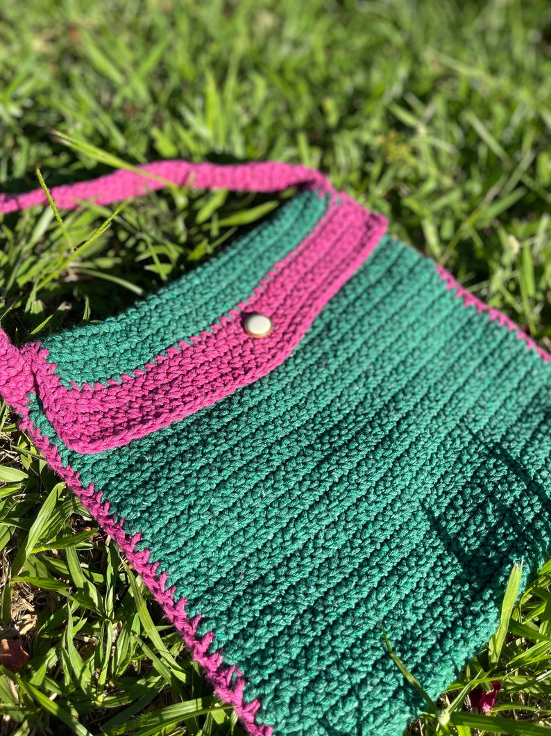 Sac pour les amoureux de la nature / Sac au crochet, Sac fait main, Sac vert image 3