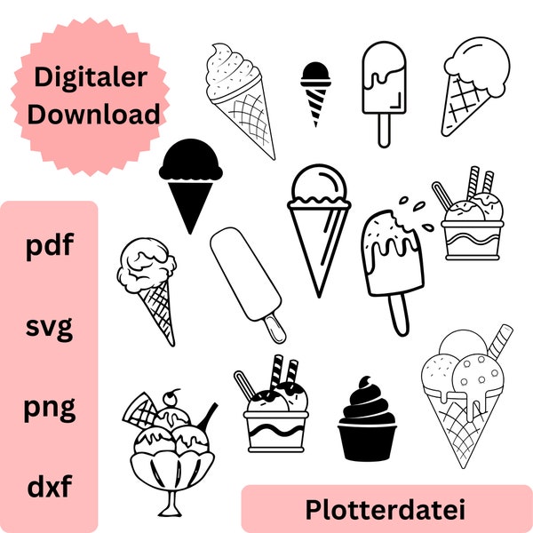 Plotterdatei Eis - Digitaler Download