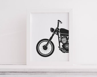 Vintage Motorcycle Poster - Wallart - Chopper - Digital Download