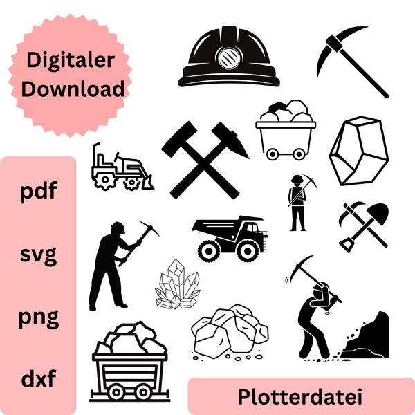 Plotterdatei Bergbau - Digitaler Download