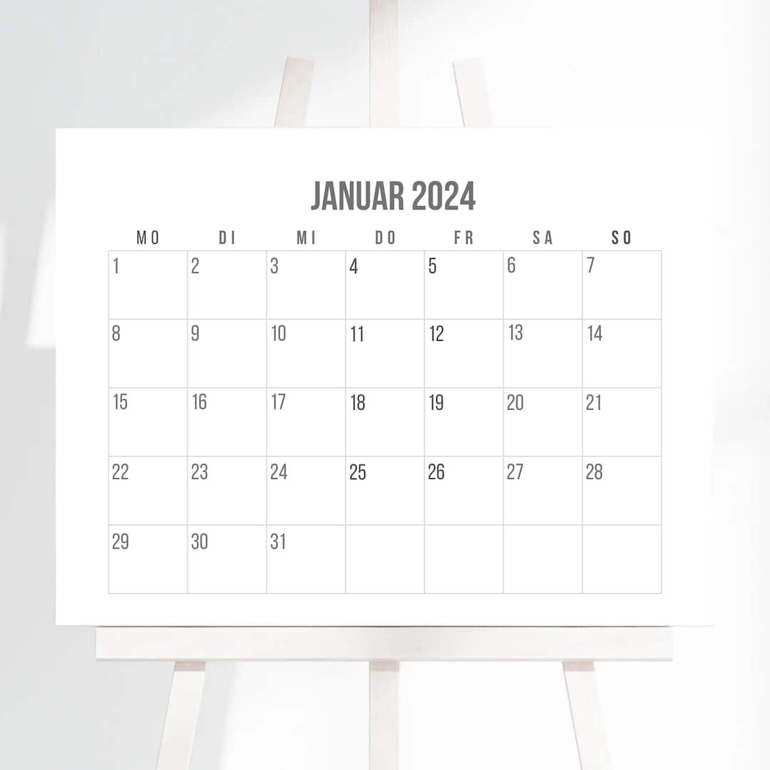 Calendar 2024 DIN A4 Blank Template to Print Out Yourself - Etsy