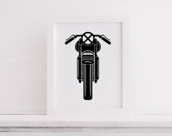 Vintage Motorcycle Poster - Wallart - Cafe Racer - Digital Download