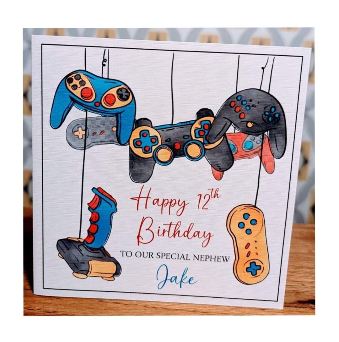 Personalised Gamer Birthday Card, Gaming Birthday Card, Son Gamer Card