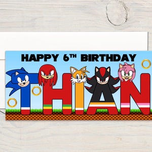 Personalised Sonic card, Sonic movie , Sonic birthday, Sonic boy card, Sonic girl card, Sonic birthday card, son, daughter, Knuckles, Shadow image 3