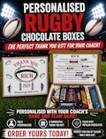Rugby coach chocolate box gift, rugby manager chocolate poem, thank you gift rugby coach, rugby team, rugby coach gift, rugby manager gift