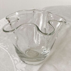 HOLMEGAARD vintage glass handkerchief  shaped candle holder 'LAGUNA' by designer Per Lütken