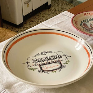 Mega tamaño Vintage 80s Cerámica vidriada BBQ MEAT plato para servir plato de S. MARIA Italia / 32 cm