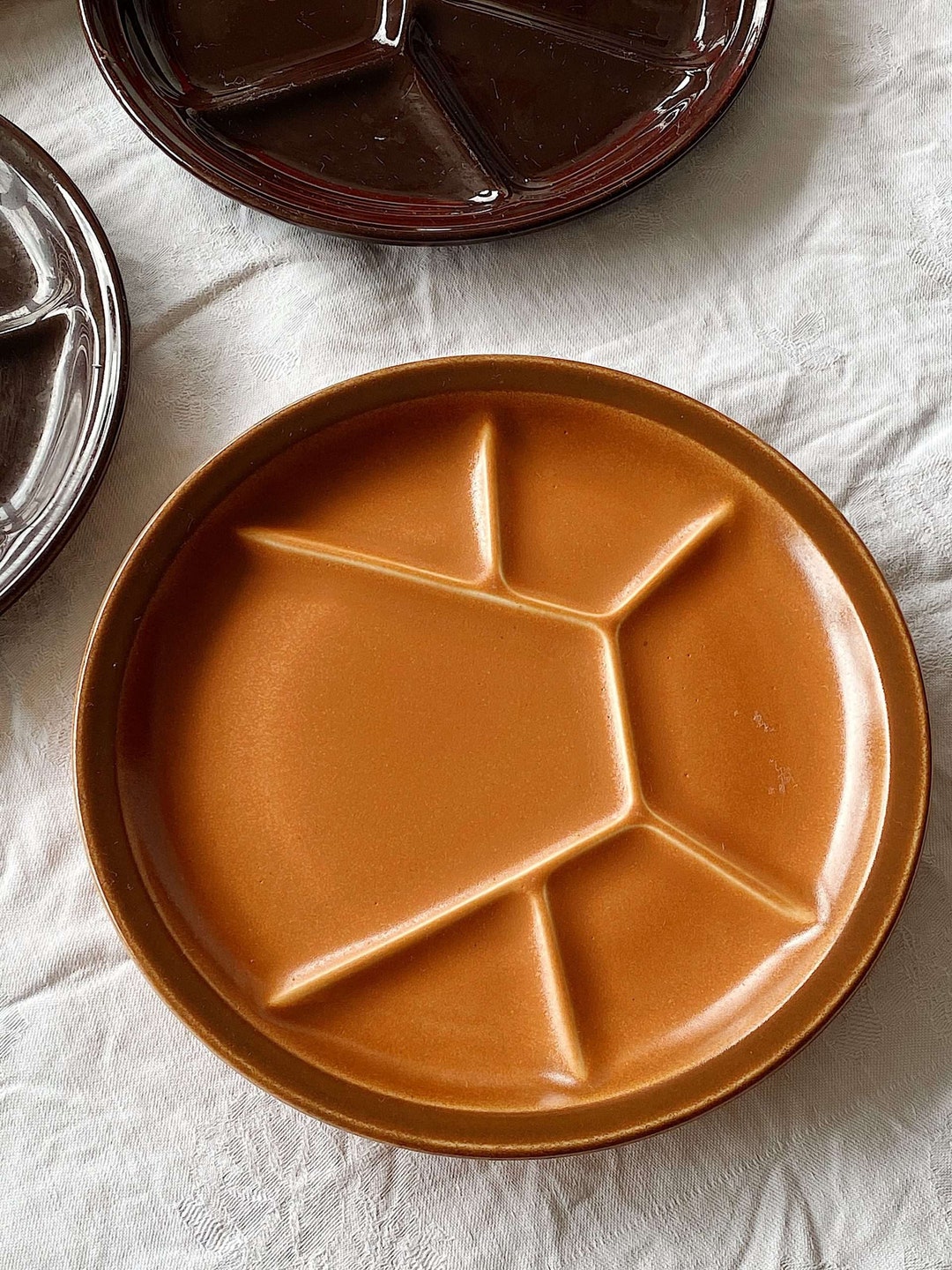 Vintage Glazed Ceramic Appetizer Serving Plate Etsy