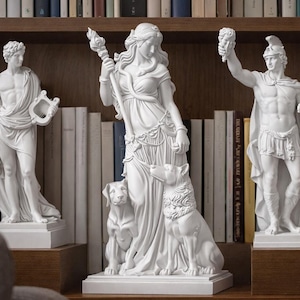 Hekatefigur i harts/PLA – Miniatyrstaty av den grekiska gudinnan | Samlarfigur av altar för ritualer och dekoration - BU8