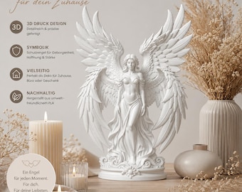 Angel Guardian Archangel Statue – Gothic Fantasy Angel Sculpture, Spiritual Home Decor, Meditation Figure, PLA 3D Printed Decorative Guardian Angel - BU21