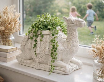 Camel Oriental Flower Pot | 3D Printed Plant Figurine | Resin/PLA - Oriental Home Accessories | Gift for Plant Lovers Modern & Boho KA7