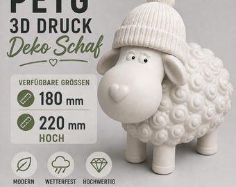 Decorative Sheep 3D Printed – Modern Home Accessory 180 mm / 220 mm – Garden & Home Decoration – Gift Idea – Scandinavian Style – Garden Decor – BB7