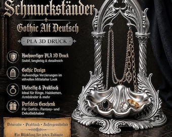 Gothic Cathedral Jewelry Stand Organizer Victorian Jewelry Holder, Gothic Old German Decor, PLA Vanity Tray Gift - BU24