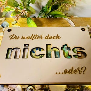 Regalo de dinero tarjeta de regalo para regalar No quiero nada - no querías nada idea de regalo titular de vale de dinero - personalizado