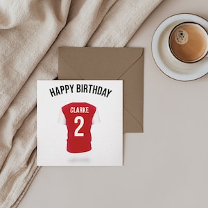 Vintage Arsenal voetbalshirt verjaardagskaart --- (meerdere kaartformaten beschikbaar)