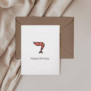 Tarjeta de celebración de langostinos (se puede personalizar)