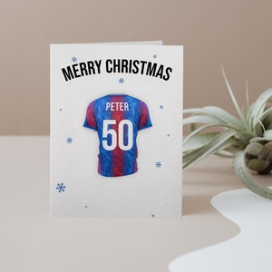 Cartão de Natal da camisa de futebol do Crystal Palace --- (vários tamanhos de cartão disponíveis)