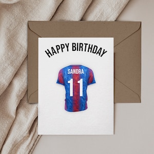 Crystal Palace Football Shirt Geburtstagskarte --- (mehrere Kartengrößen erhältlich)