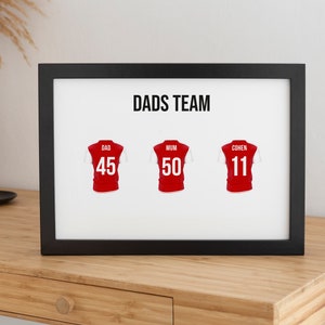 Arsenal Football | Print | Family | Large and Medium Sizes | Dad | Gifts for Him  | Her  Football Shirt Print | Fathers Day