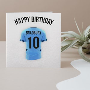 Geburtstagskarte von ManMan City Football Shirt --- (mehrere Kartengrößen erhältlich)
