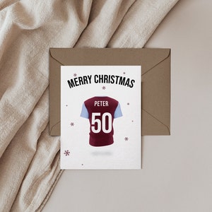 Camisa de futebol vintage West Ham United Cartão de Natal --- (vários tamanhos de cartão disponíveis)